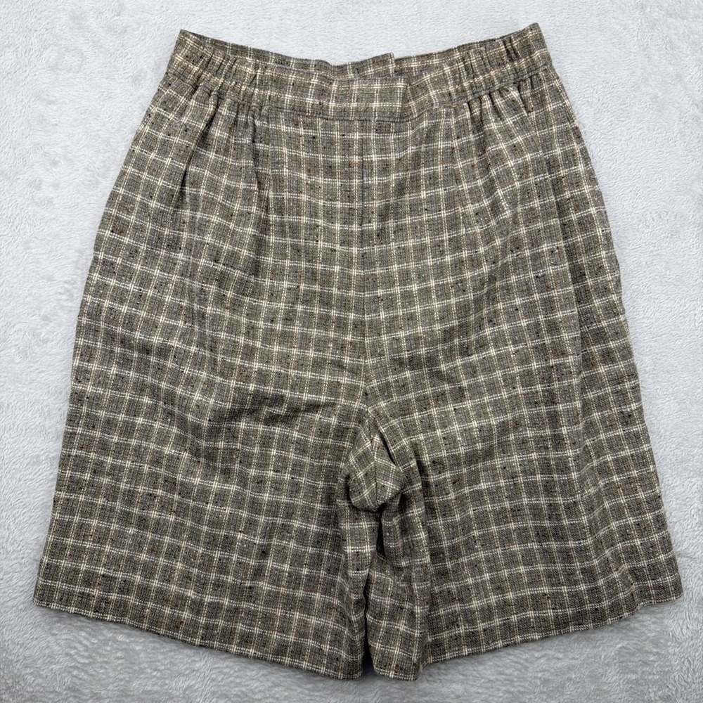 VTG HUNT CLUB Shorts Sz 10 26x8 Wool Tweed Knit Pleated Golf Tall Academia Lined - Picture 2 of 9